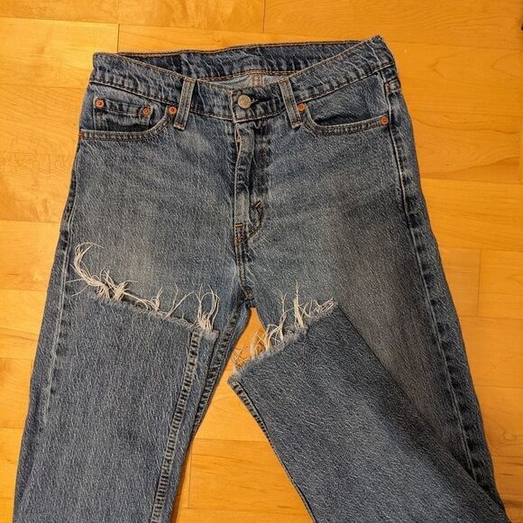Levi's 513  jean raw hems size L30 W30 G2 - Picture 3 of 15